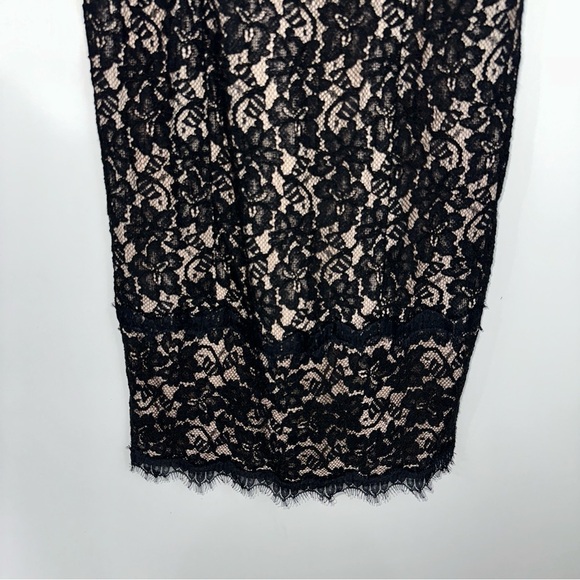 Diane Von Furstenberg Olivia Black And Nude Floral Lace - Picture 5 of 13